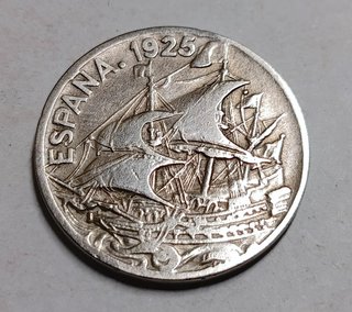 Moneda 25 Céntimos España 1925 Caraba
