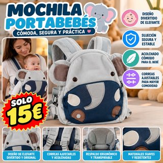 Mochila Portabebés Diseño Elefante