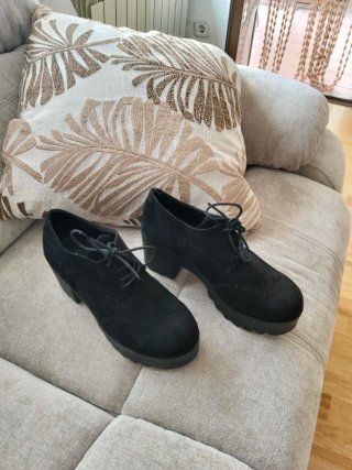 Mocasines con Plataforma Negros Talla 39