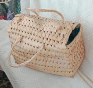 Cestino vintage in vimini 37x23 cm