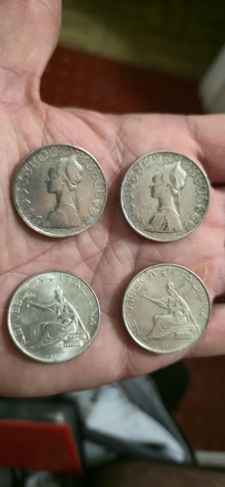 4 Monete d'Argento da 500 Lire