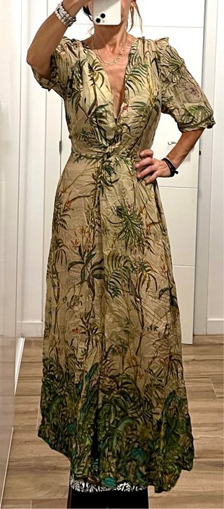 Vestido largo Oysho estampado tropical