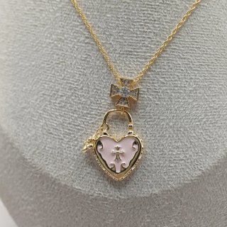 Colgante Corazón y Cadena Chapado en Oro 18k