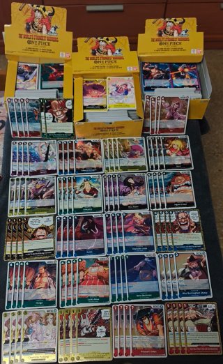3 cajas de op17 + rares+ líderes one piece tcg