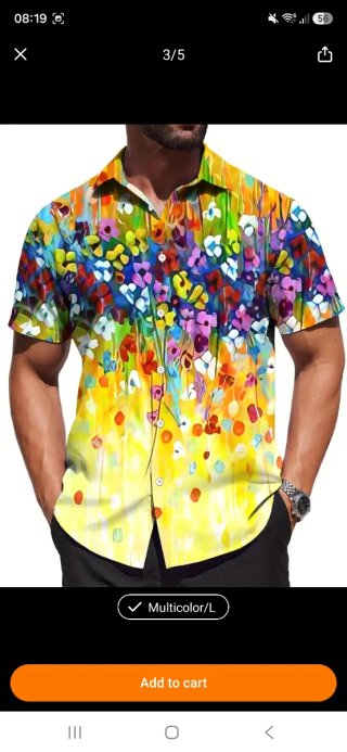 Camisa Vintage Estampada Talla L
