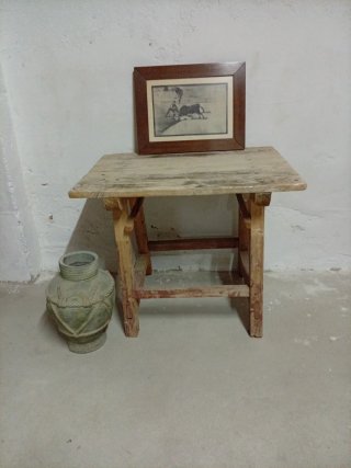 Antigua Mesa de Madera cocina cortijera 62x73x50