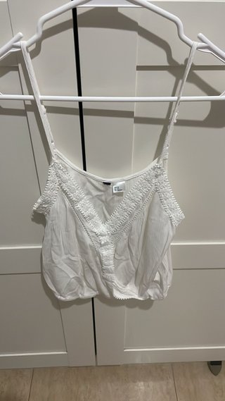 Top Tirantes Blanco Bordado Estilo Boho