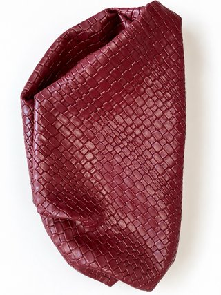 Bolso Granate Efecto Piel Trenzada