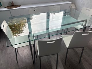 Mesa de Comedor de Cristal 180x100