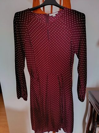 Vestido Burdeos con Lunares