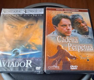 2 Películas DVD: El Aviador y Cadena Perpetua.