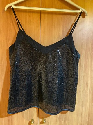 Top Lencero de Lentejuelas Negro