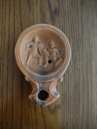 Réplica de Lucerna Romana Gladiadores
