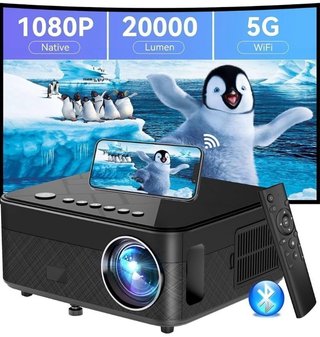 Proyector SUREWHEEL Full HD 1080P WiFi 5g - Nuevo