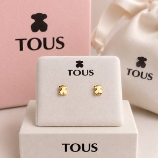 Pendientes Oso Mini Dorados Acero