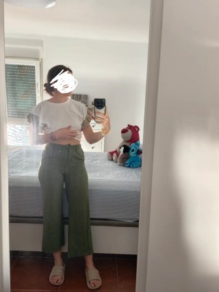 Pantalón Ancho Primark Verde Oliva