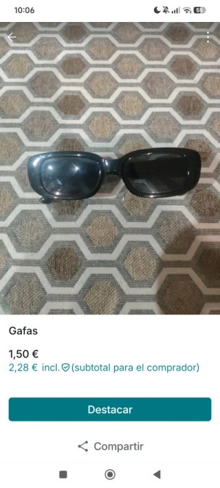 Gafas de sol Shein negras