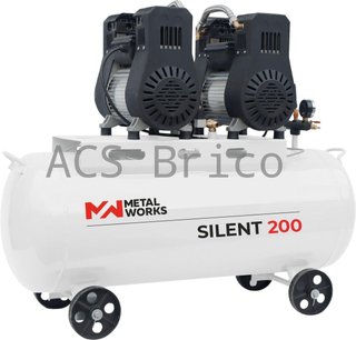 Compresor de Aire 200 Litros Sin Aceite 10 Bar 400V - Silent 200 - METALWORKS