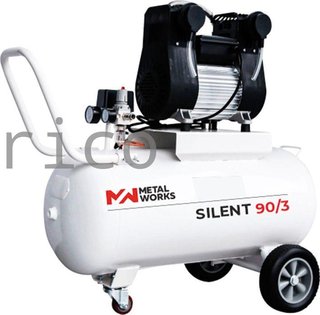 Compresor de Aire 90 Litros Sin Aceite 10 Bar 230V - Silent 90/3 - METALWORKS