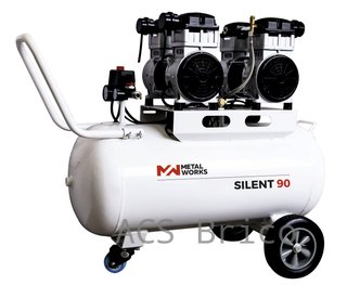 Compresor de Aire 90 Litros Sin Aceite 9 Bar 230V - Silent 90 - METALWORKS