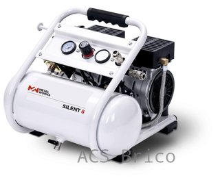 Compresor de Aire Silencioso 8 Litros 9 Bar 230V - Silent 8 - METALWORKS