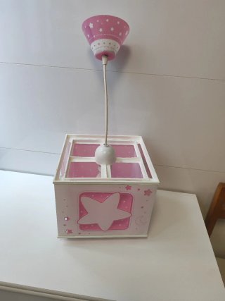 Lámpara de Techo Infantil Rosa con Estrellas