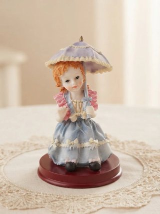 Estatuilla Vintage Niña con Sombrilla