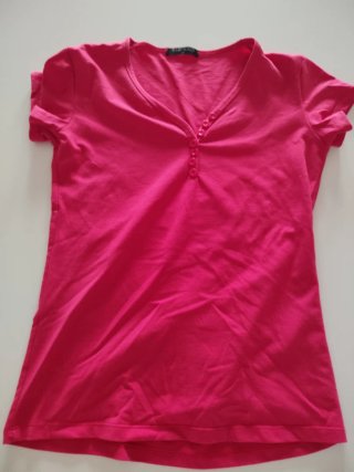 Camiseta de manga corta rosa