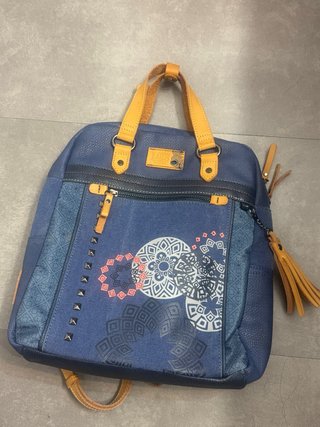 Mochila Bolso Lois Azul y Amarilla