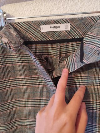 Pantalón de cuadros Mango Talla XS