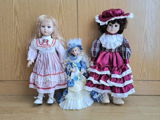 Lote de 3 Muñecas de Porcelana Vintage