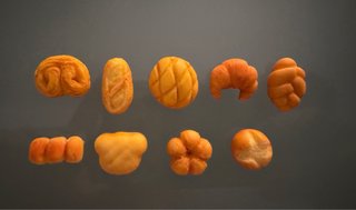 Set di 9 mini pane in porcellana fredda
