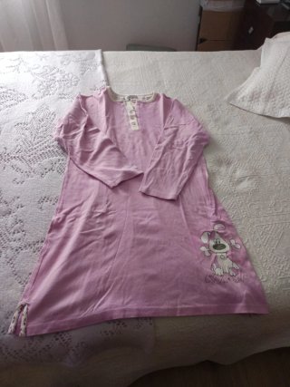 Camisón de algodón rosa