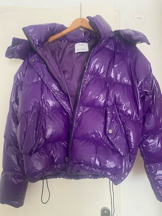 Cazadora Acolchada Bershka Morada Talla S
