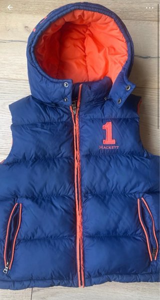 Chaleco Hackett niño azul y naranja talla 7-8