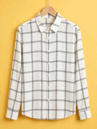 Camisa Massimo Dutti Blanca Cuadros