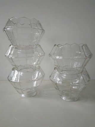 5 Tulipas de Cristal Antiguas