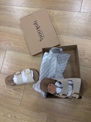 Sandalias Yokono Plataforma Beige