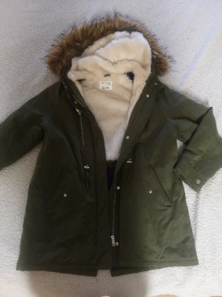 Abrigo niña verde oliva talla 14