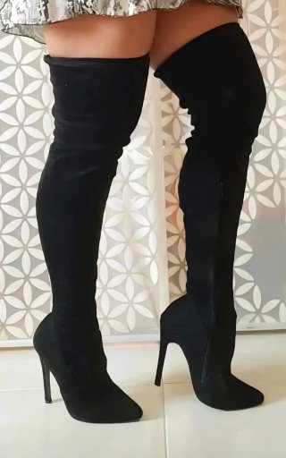 Botas Altas de Tacón Negras