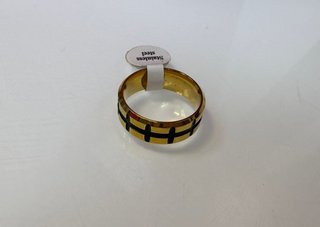 Anillo acero hombre lineas negras t 24