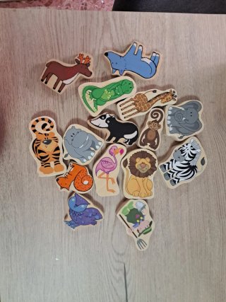 Set de 15 Figuras de Animales de Madera