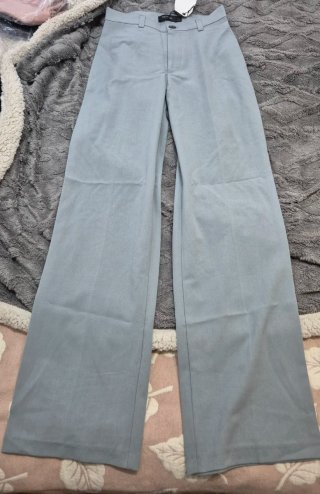 Pantalón Ancho de Vestir Pull&Bear Azul/gris TS