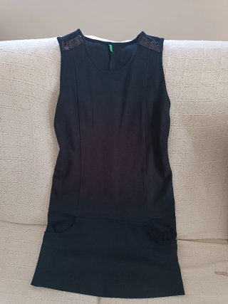 Vestido Negro Benetton Talla L