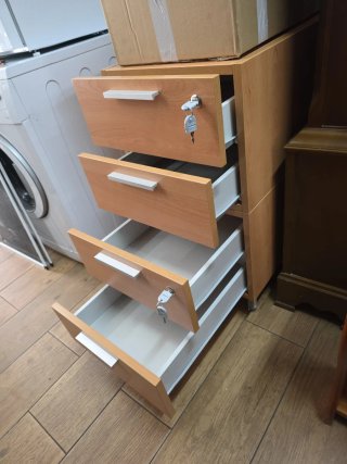 Cajonera Archivador de Madera con Llave