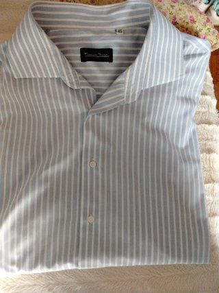 Camisa Francisco Paxon Rayas Azul y Blanco