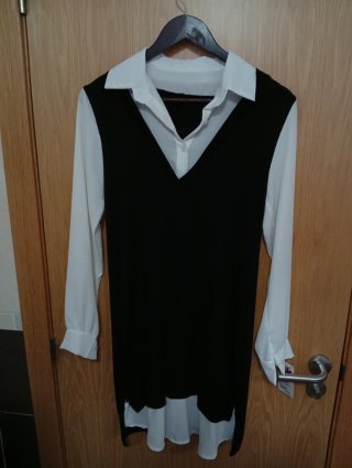 Vestido de mujer blanco y negro