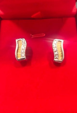 Pendientes de Oro Blanco 18k