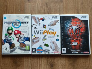 Mario Kart Wii Caja + Wii Play + Spiderman 3