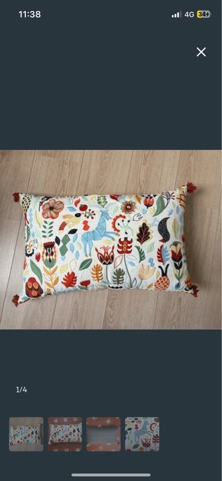 PRECIOSO Cojin bordado IKEA con relleno de plumas